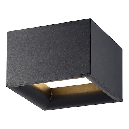 Access Lighting Bloc, Dual Voltage LED Flush Mount, Black Finish, Acrylic Lens Acrylic 50009LEDD-BL/ACR